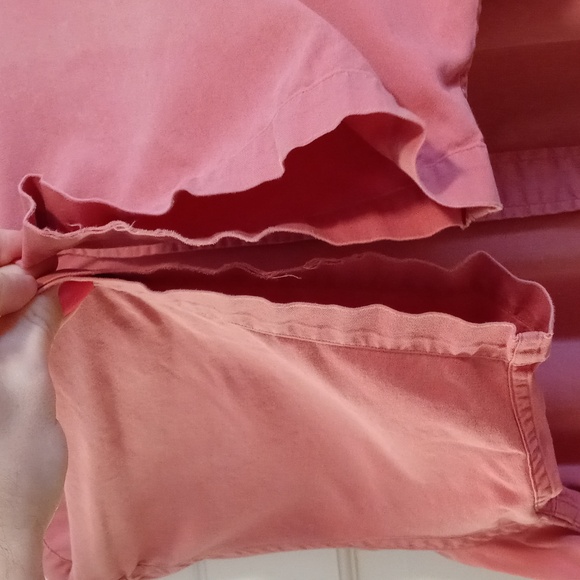 🌞VTG Ralph Lauren🌞 - Men's Coral/Salmon Distressed Blaire S/S Button Down - Picture 4 of 12